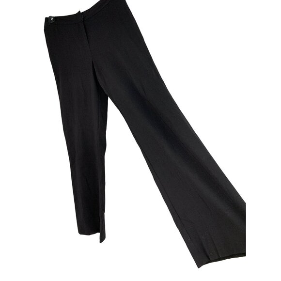 St. John Collection Womens Black Wide-Leg Straight Pants Size 6 Virgin Wool - Picture 1 of 7